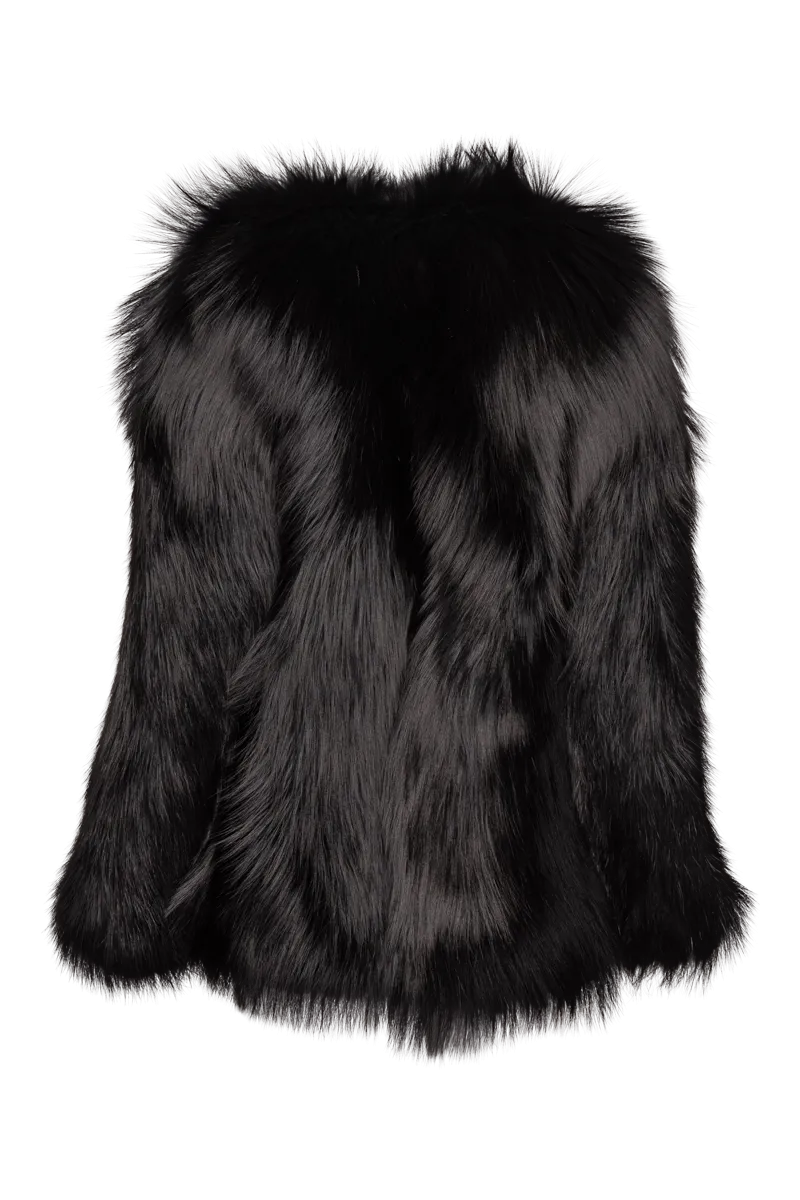 Perforated Fox Fur Jacket