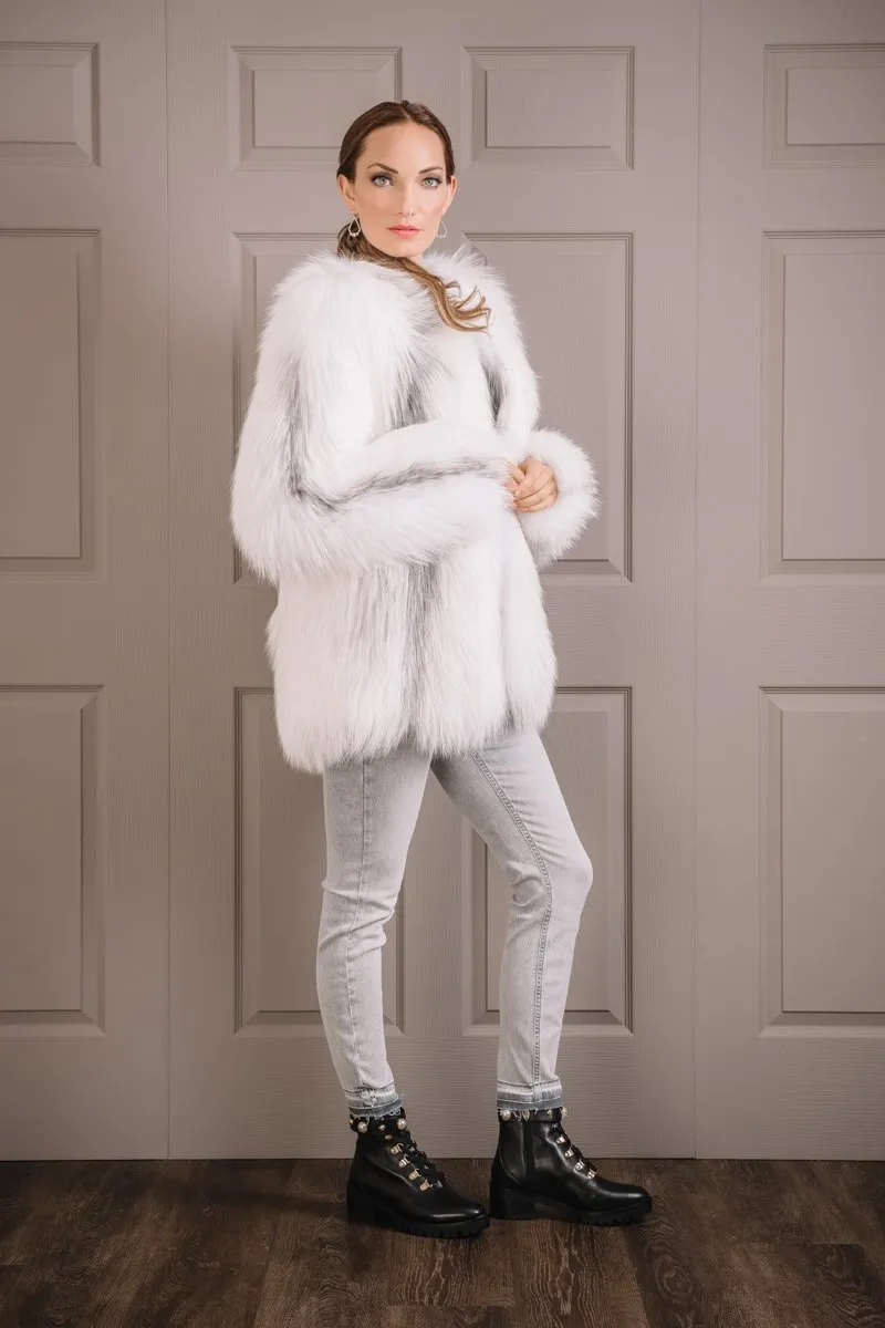 Perforated Fox Fur Jacket