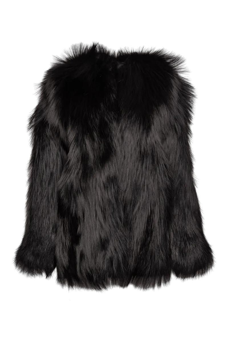 Perforated Fox Fur Jacket