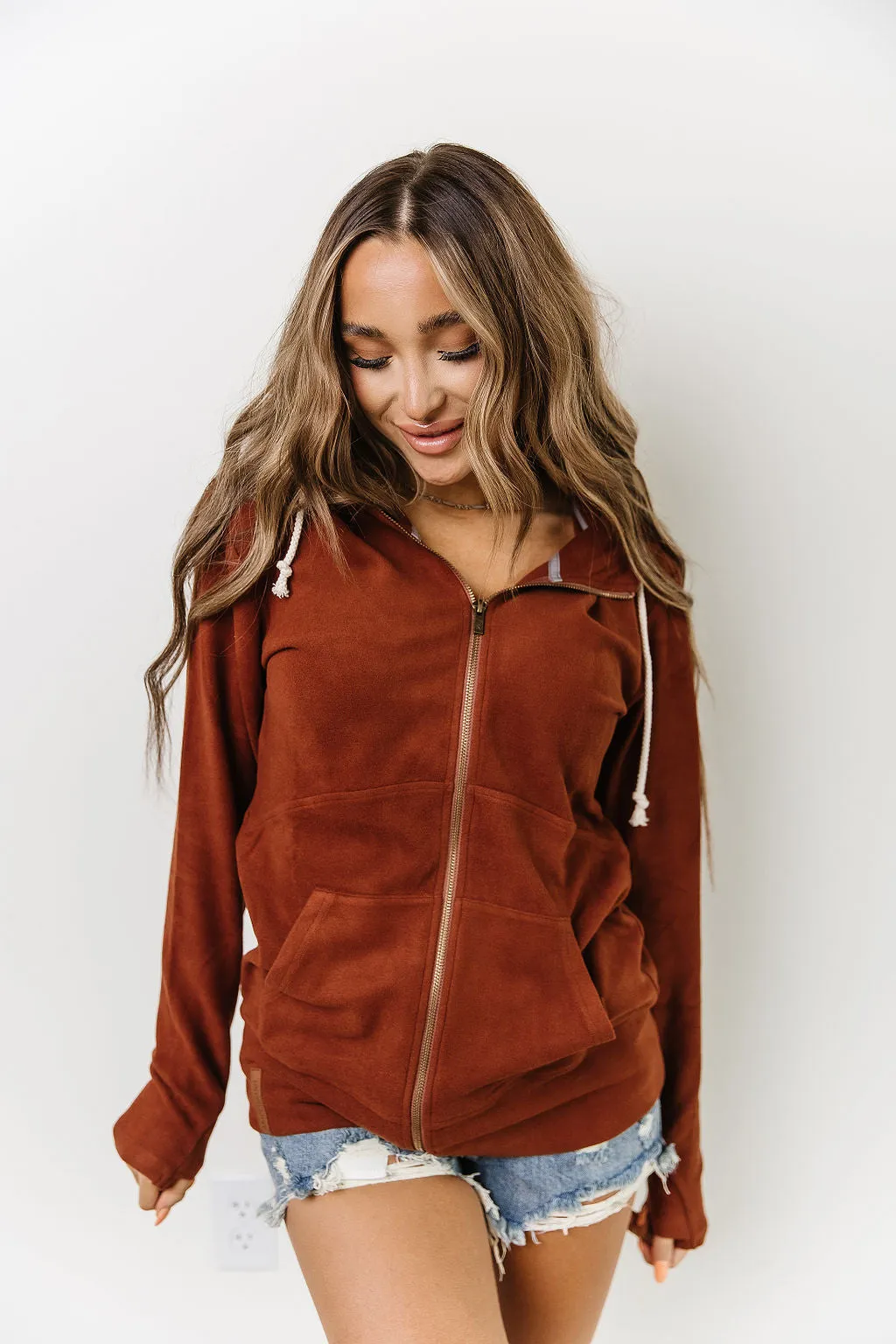 Performance Fleece FullZip Sweatshirt - Chestnut