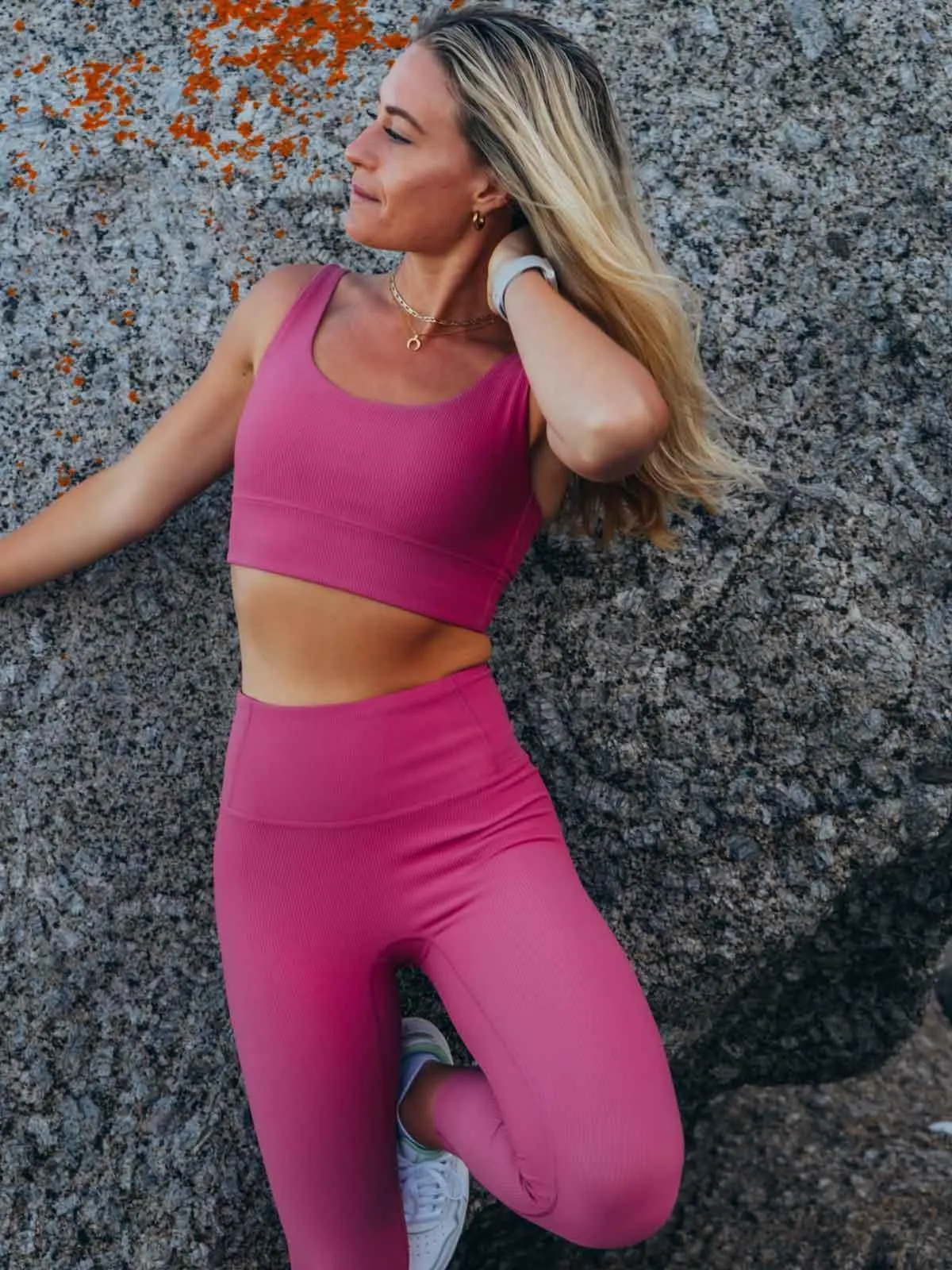 Pink Ribbed leggings