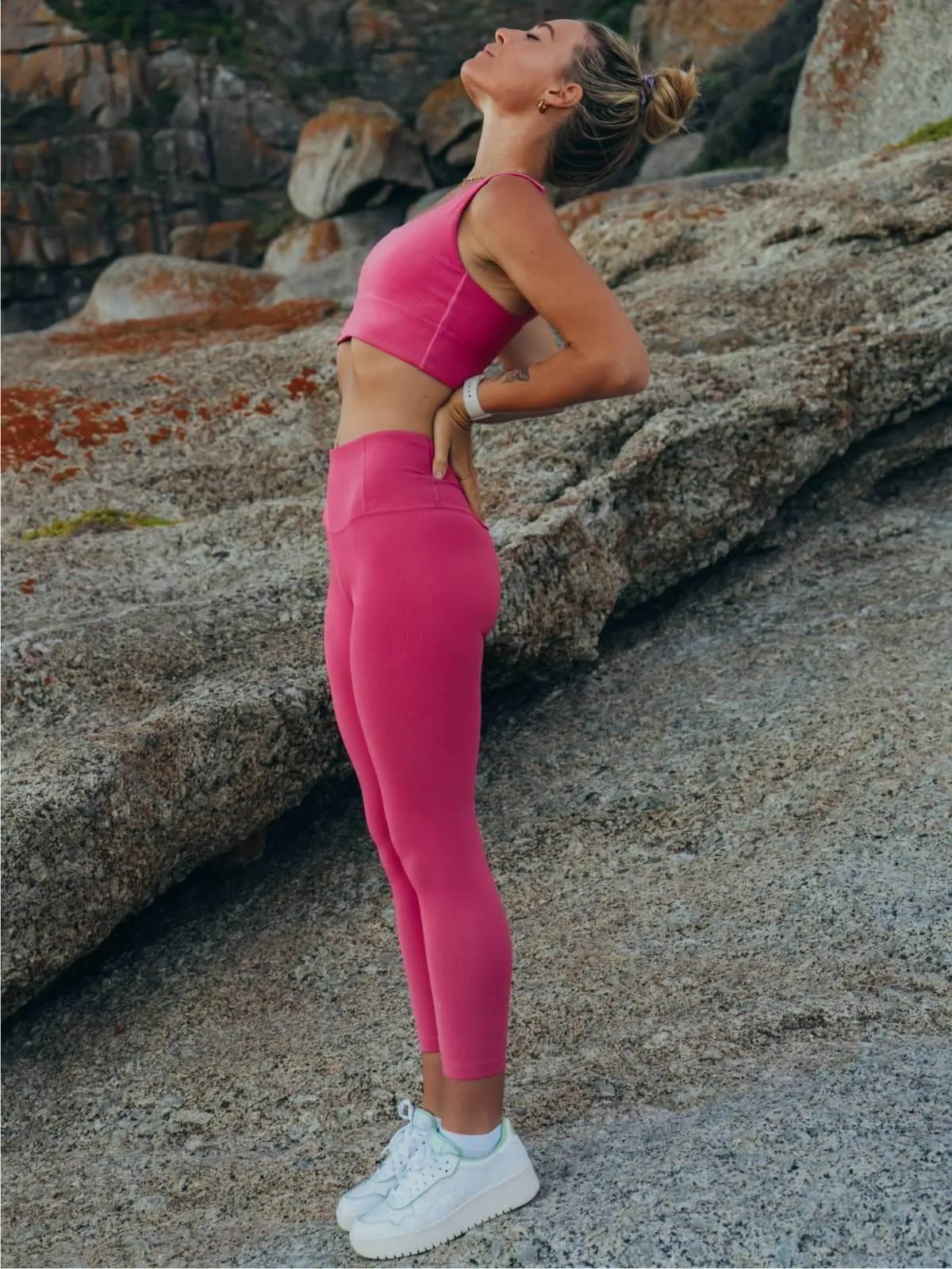 Pink Ribbed leggings