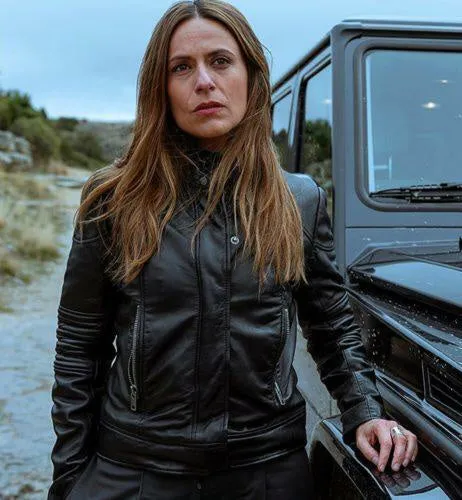 Raquel Murillo Money Heist Black Leather Jacket