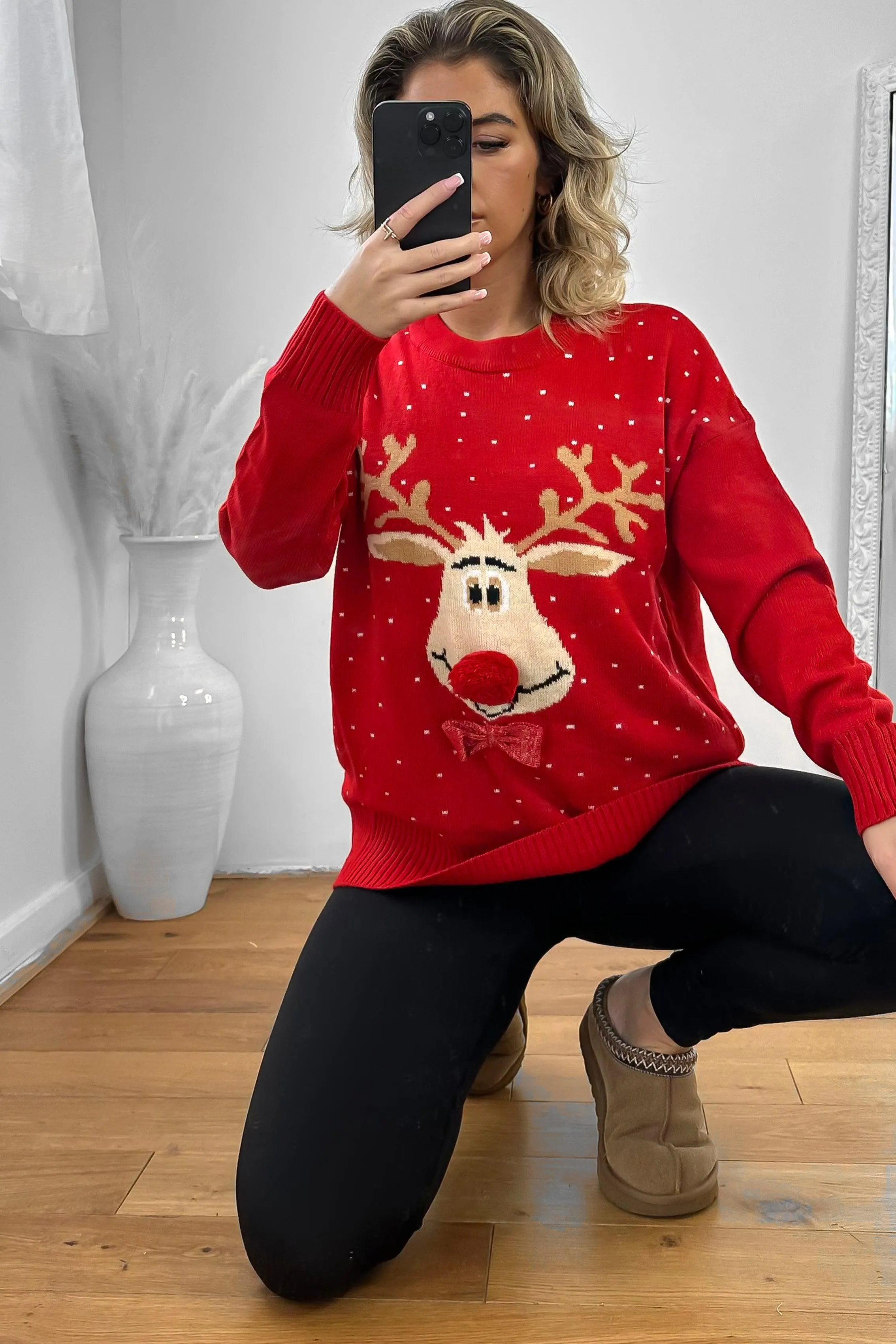 Red Rudolph Christmas Pullover