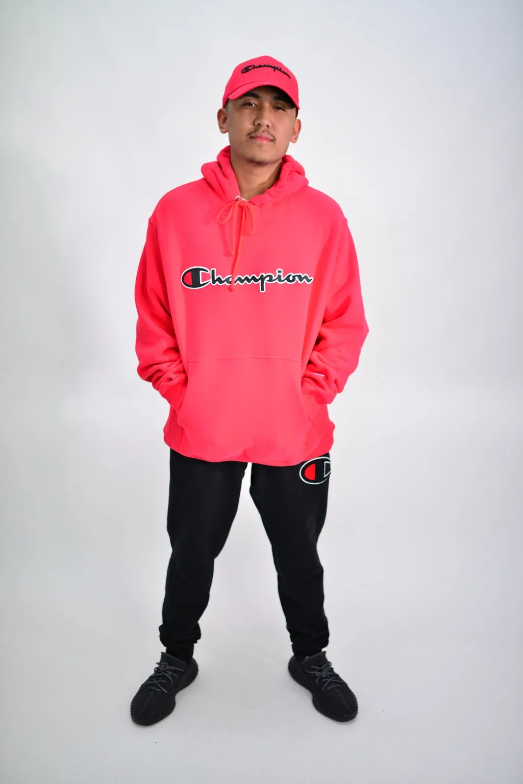 REVERSE WEAVE PULLOVER HOODIE - RED