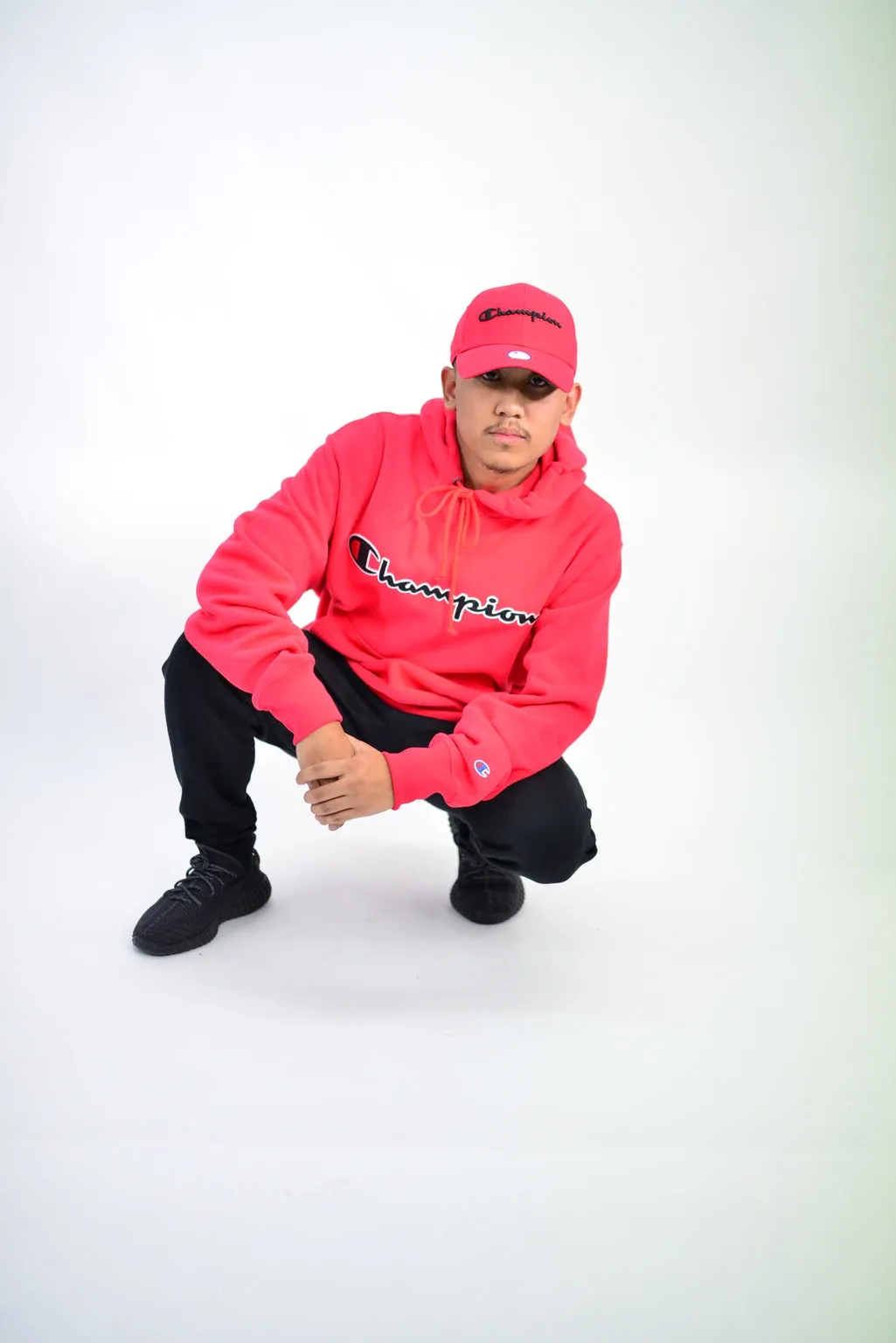 REVERSE WEAVE PULLOVER HOODIE - RED