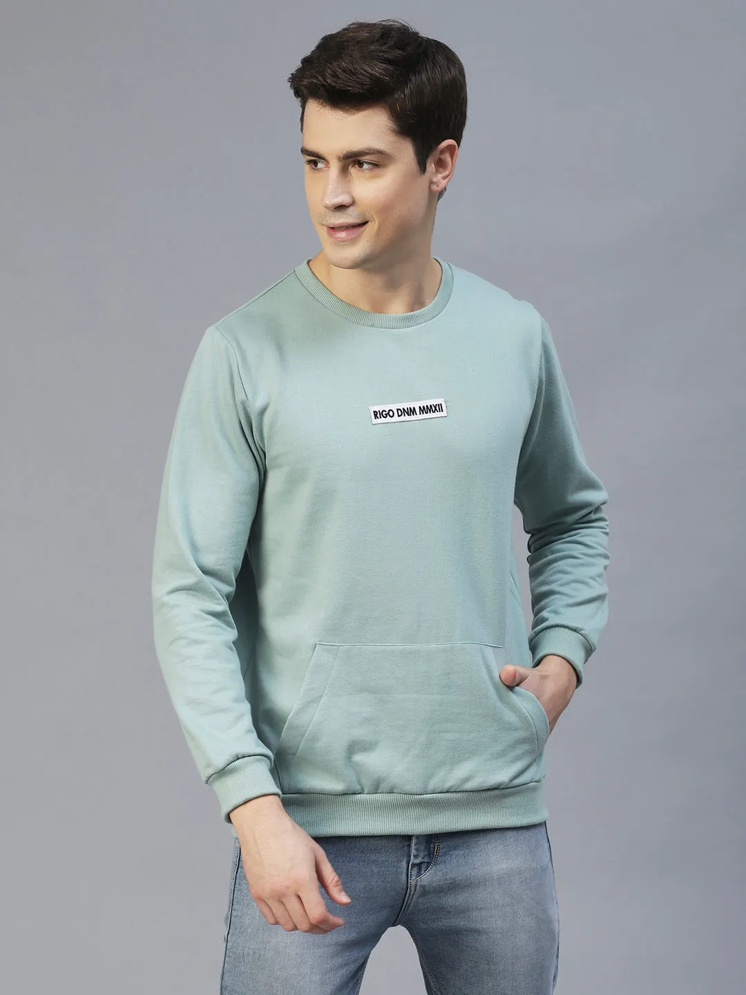 Round Neck Printed Fleece Sweatshirt