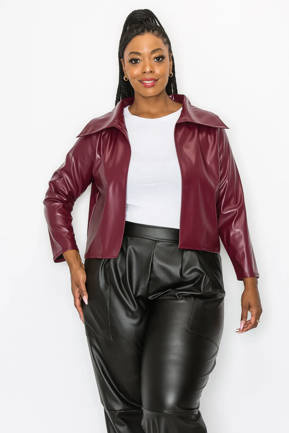 Ryder Crop Vegan Leather Jacket