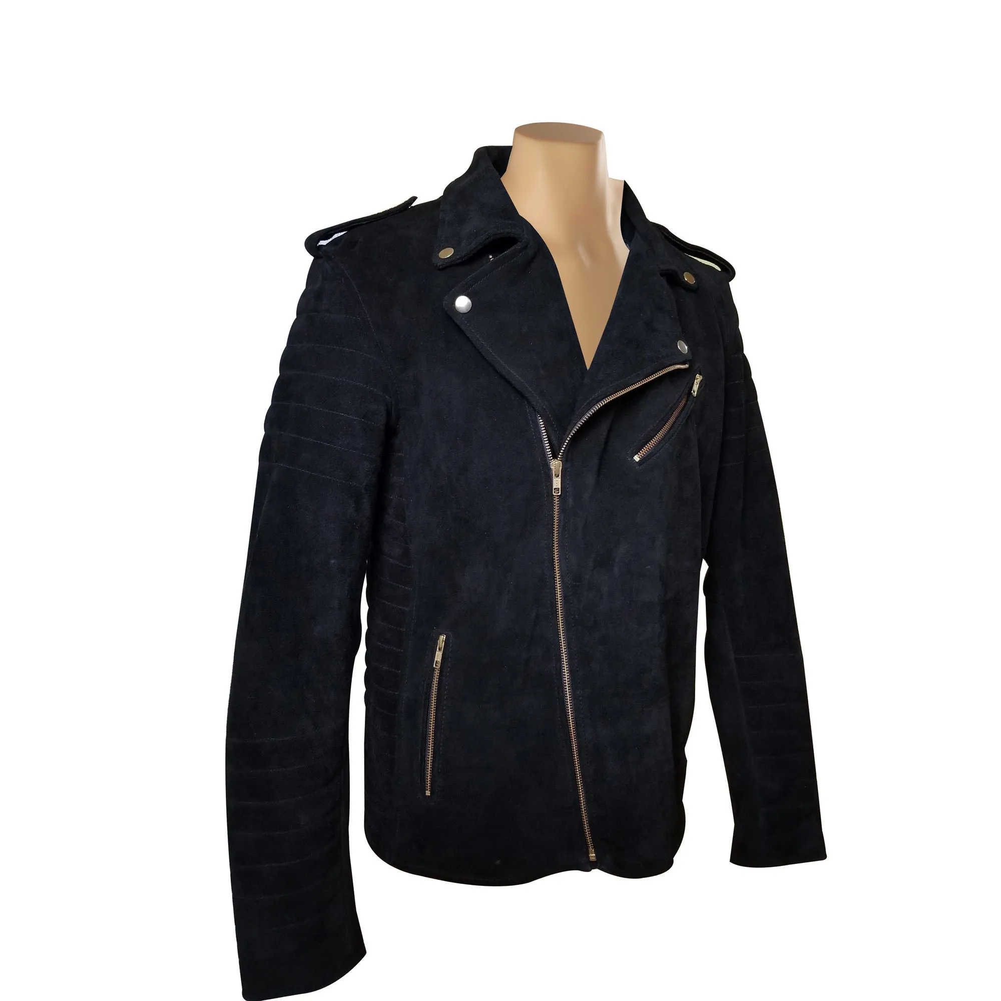 Schmitt's biker style suede leather jacket