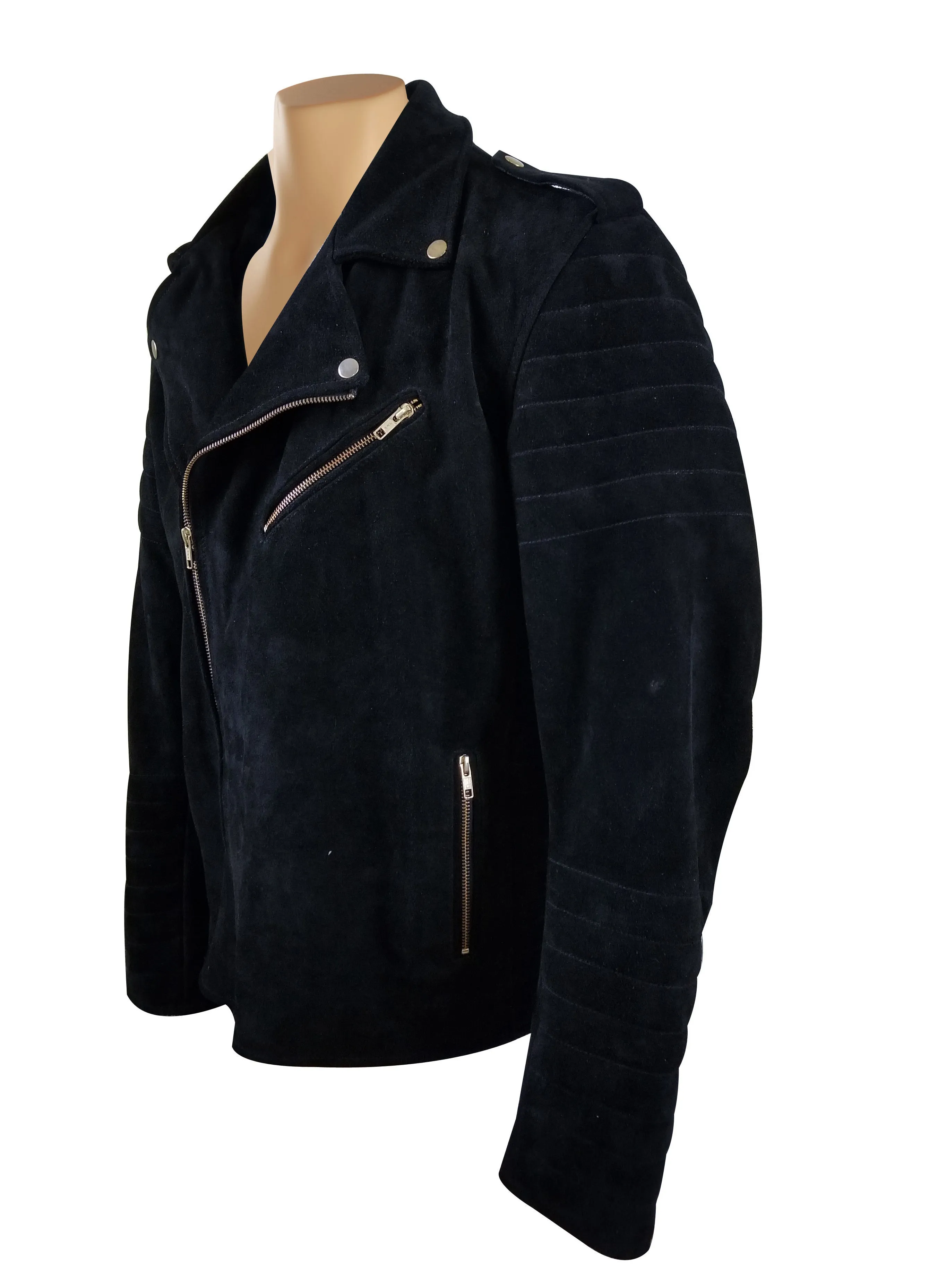 Schmitt's biker style suede leather jacket