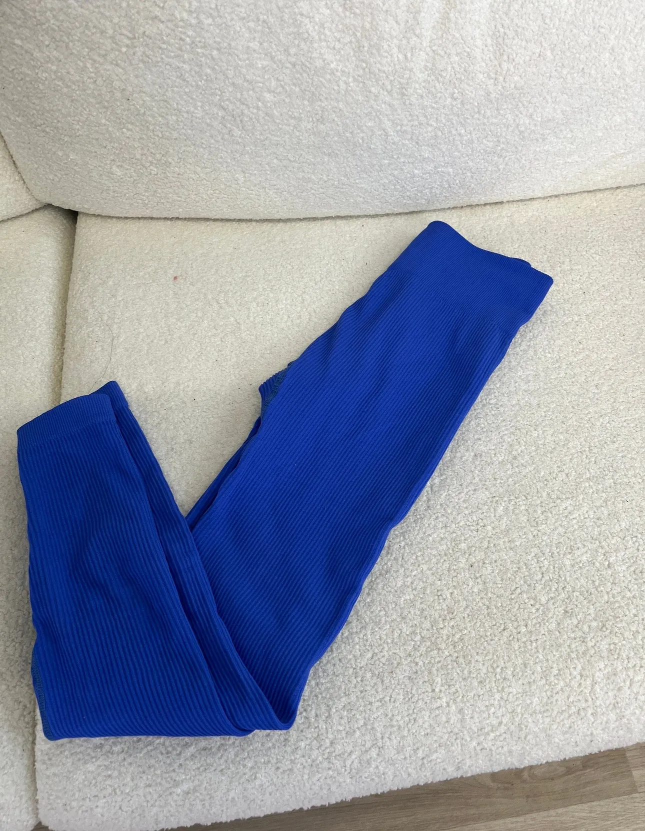 Seamless Ribbed Leggings - royal blue