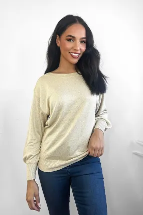 Shimmering Comfy Slouchy-Fit Pullover Sweater