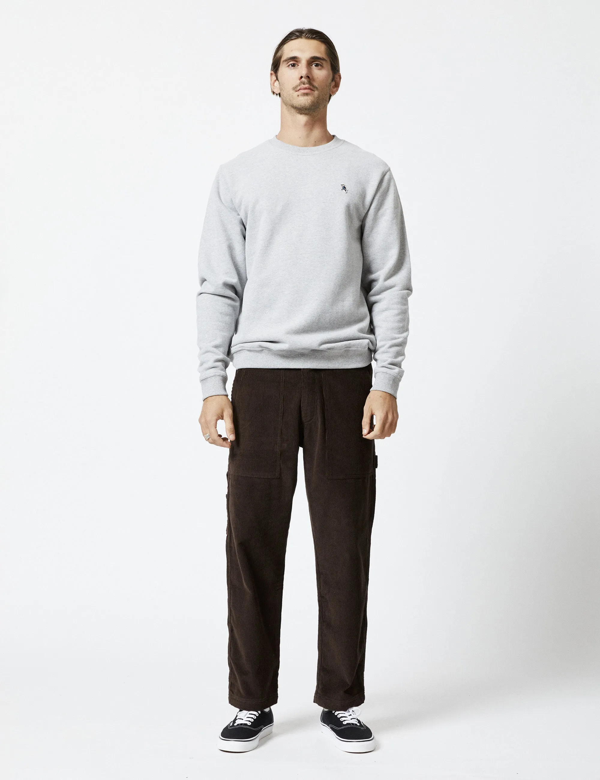 Simple Fleece Crew - Grey Marle