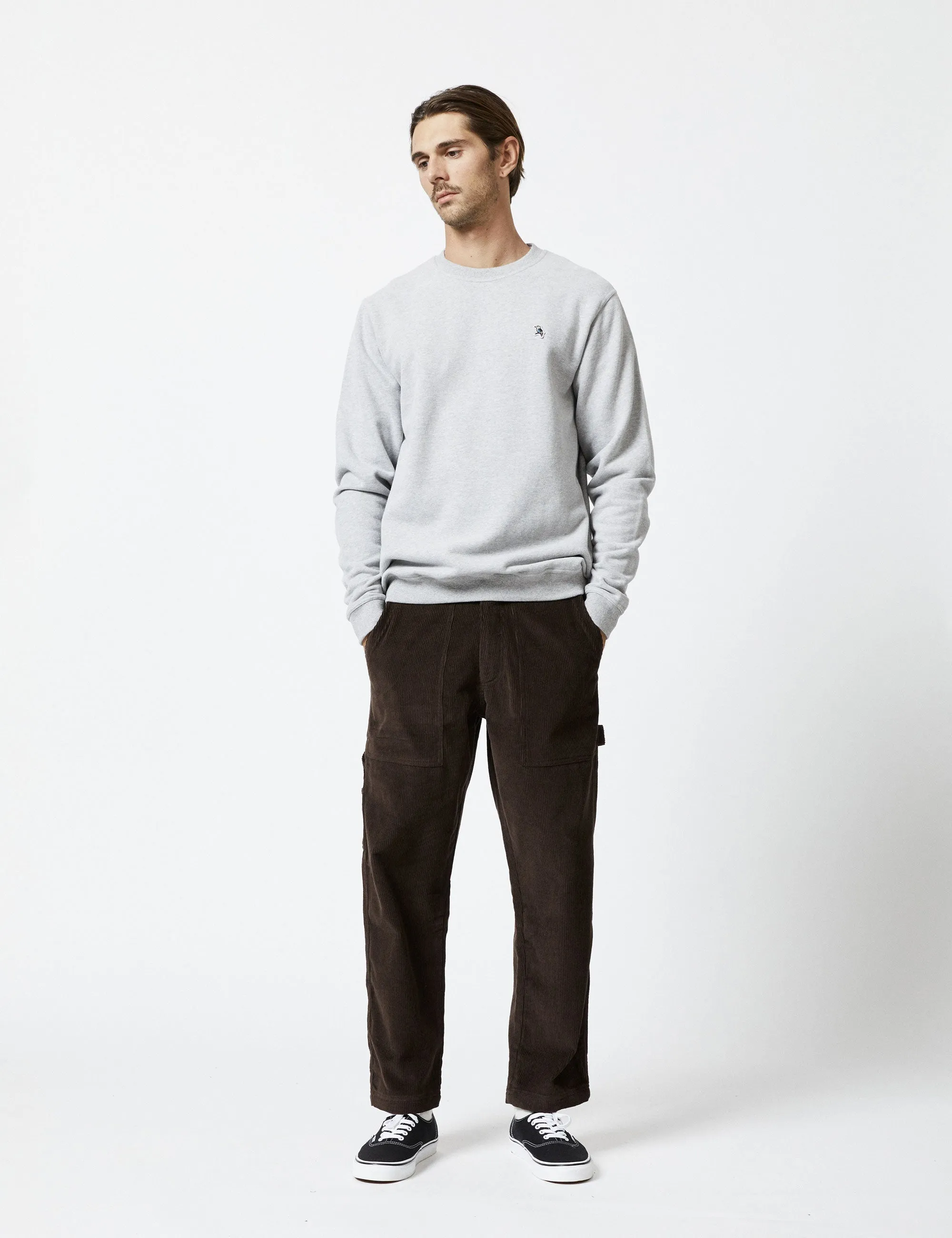 Simple Fleece Crew - Grey Marle