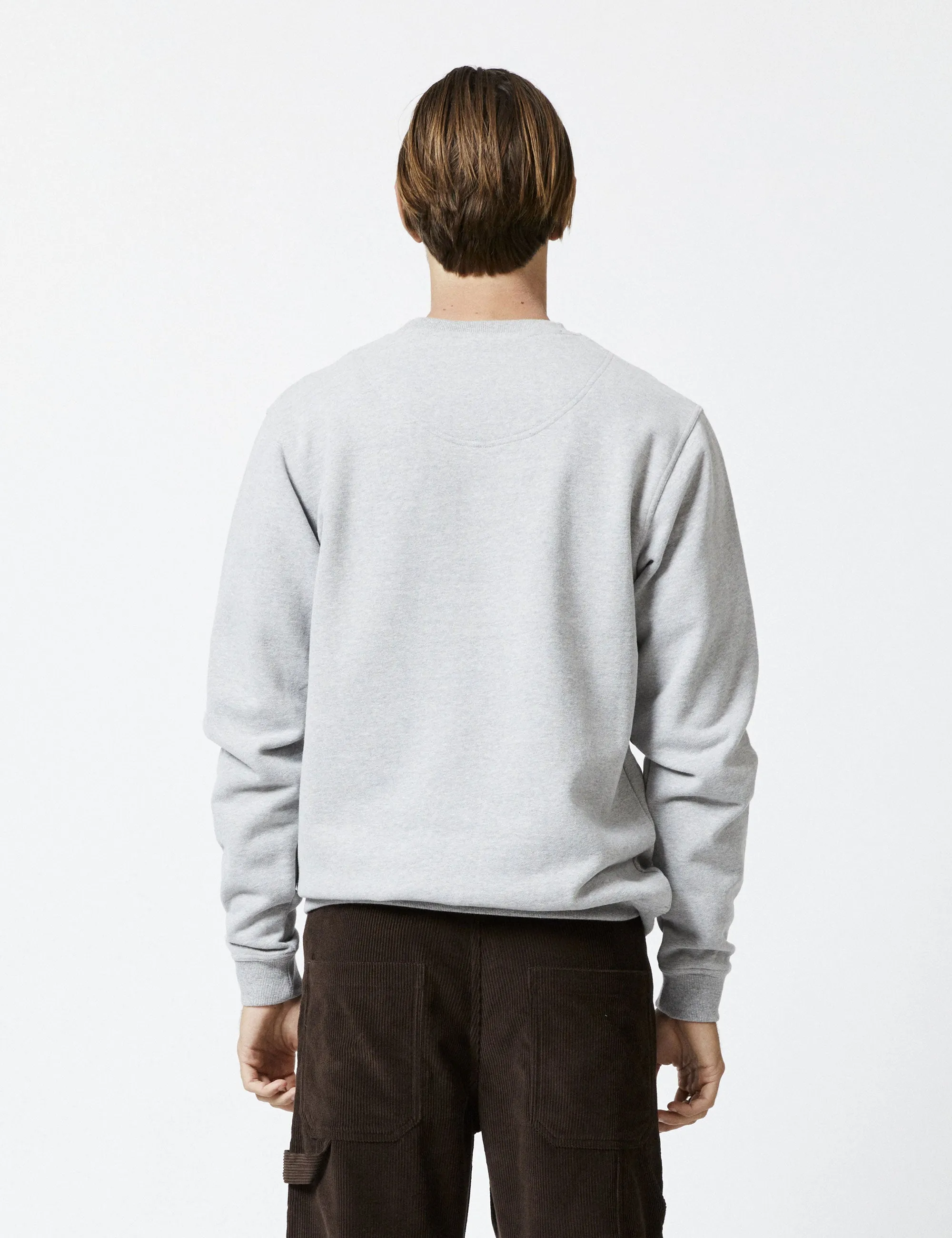 Simple Fleece Crew - Grey Marle