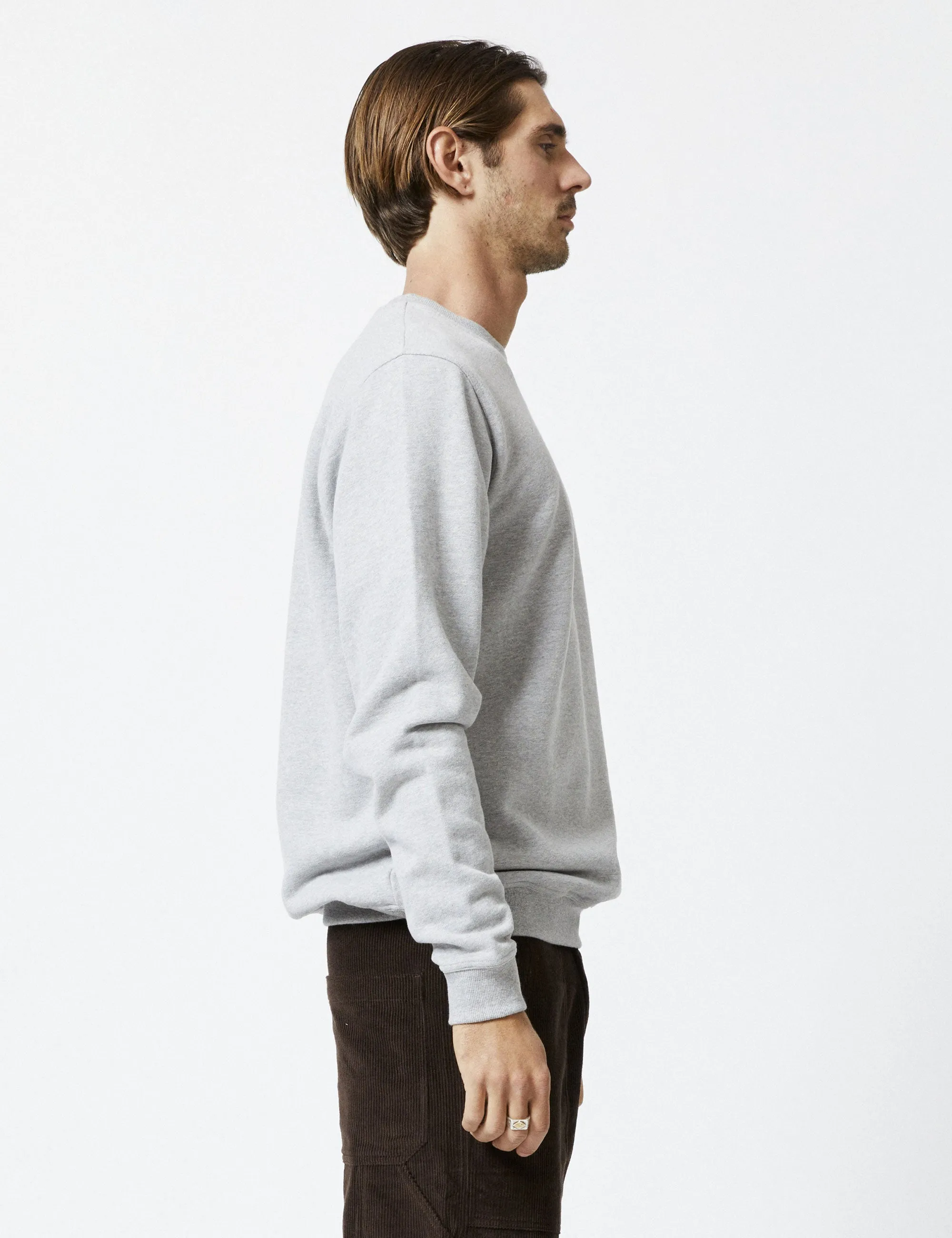 Simple Fleece Crew - Grey Marle