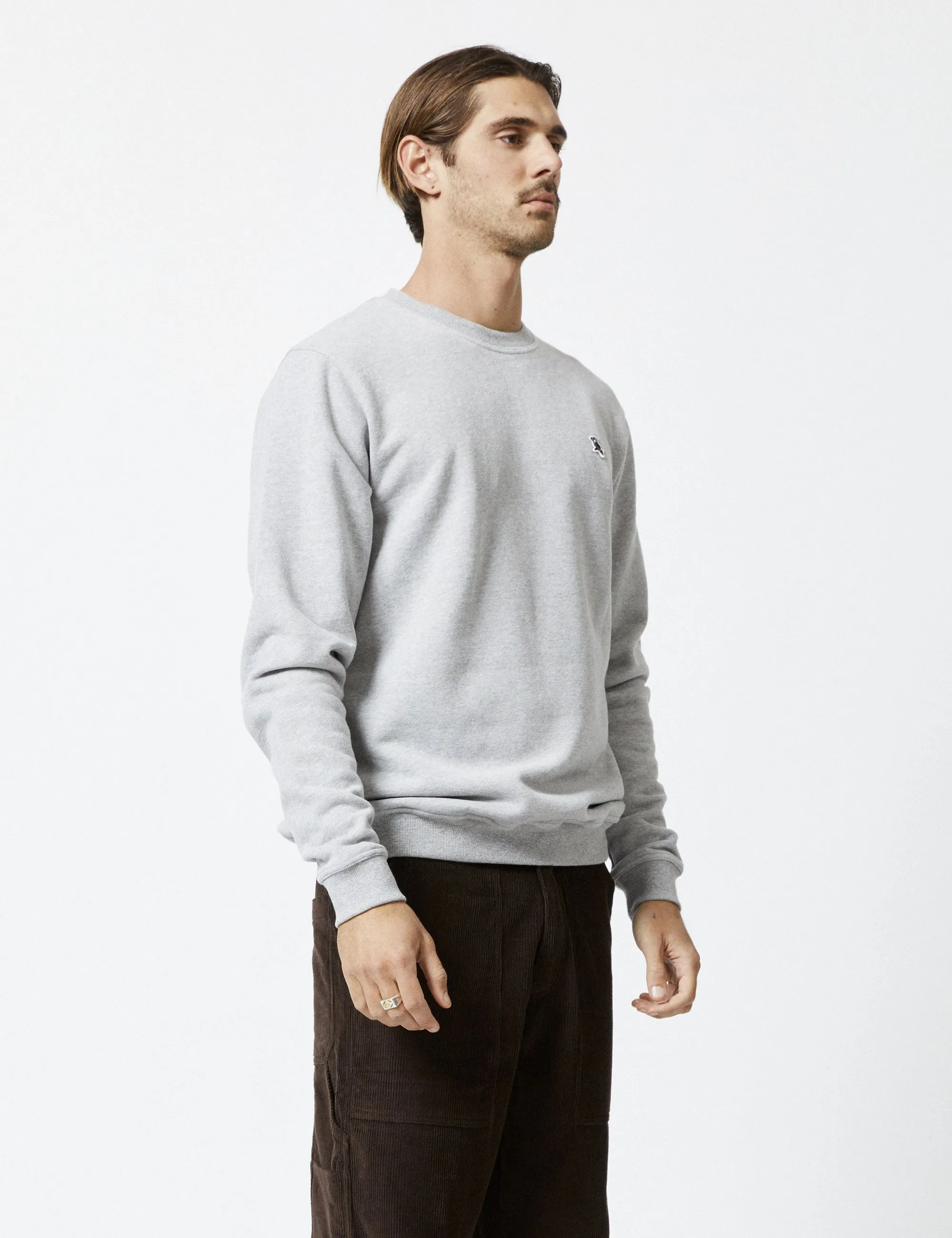 Simple Fleece Crew - Grey Marle