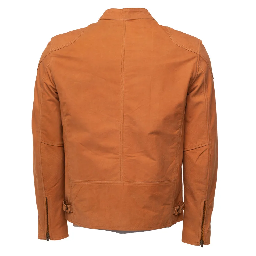 Steve's nubuck leather plain moto style jacket