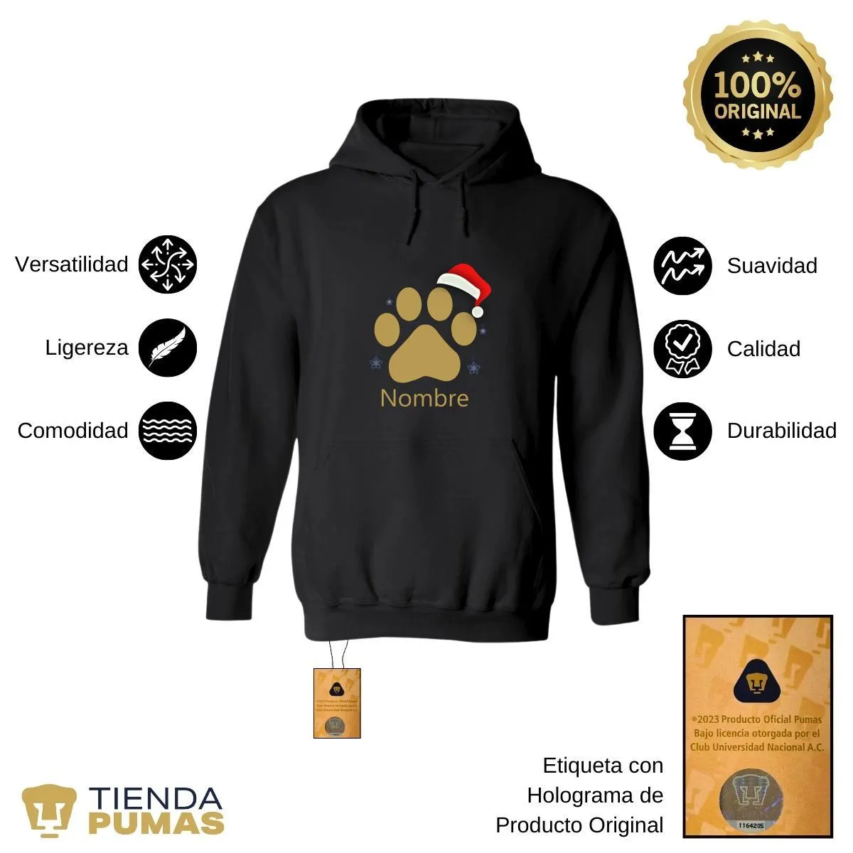 Sudadera Mujer Hoodie  Pumas UNAM Garra