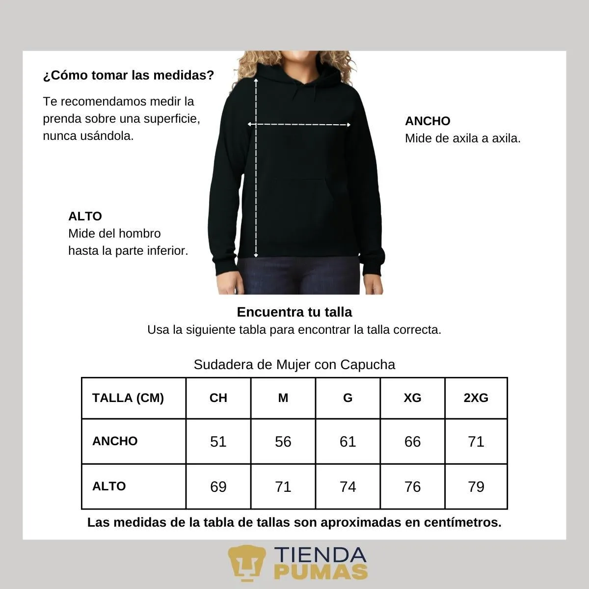 Sudadera Mujer Hoodie  Pumas UNAM Garra