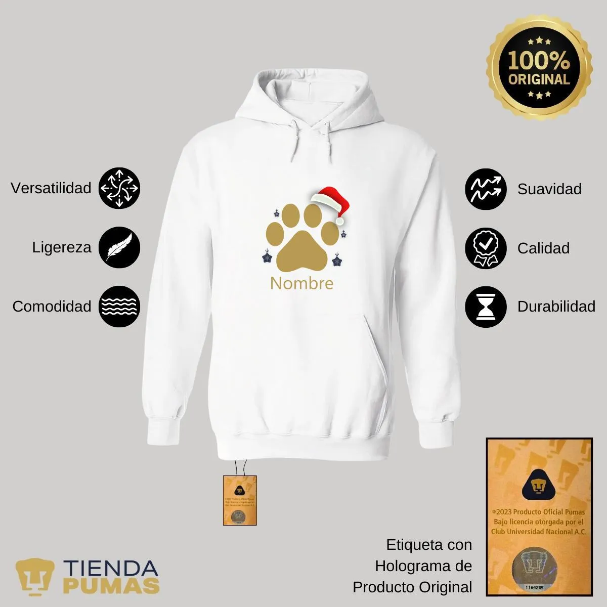 Sudadera Mujer Hoodie  Pumas UNAM Garra