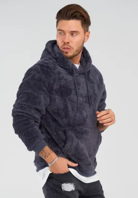 Mens Dark Grey Teddy Fleece Hoodie MT-7450 – Cozy & Stylish Outerwear