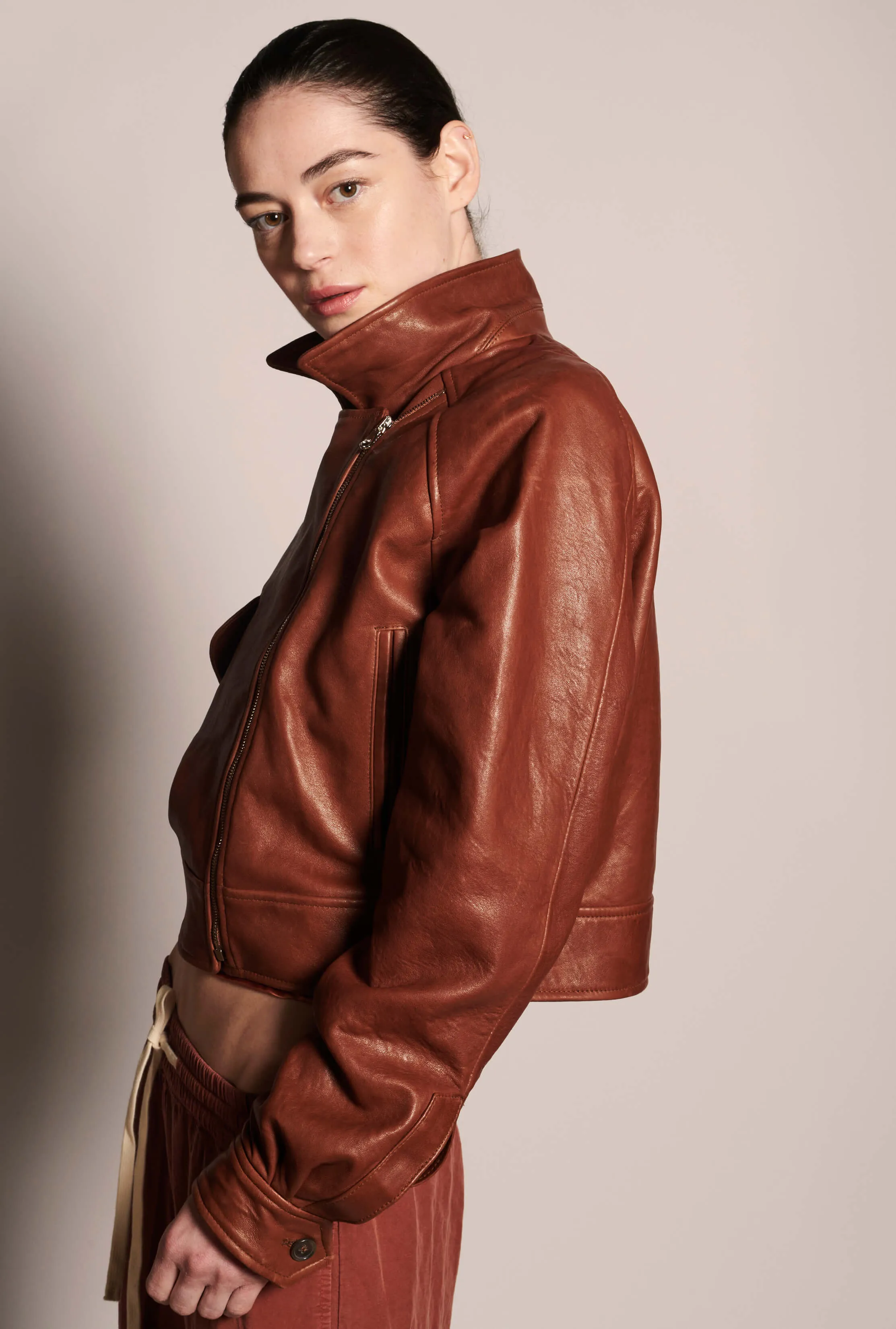 The Bell Rock Oversized Leather Jacket - Sedona