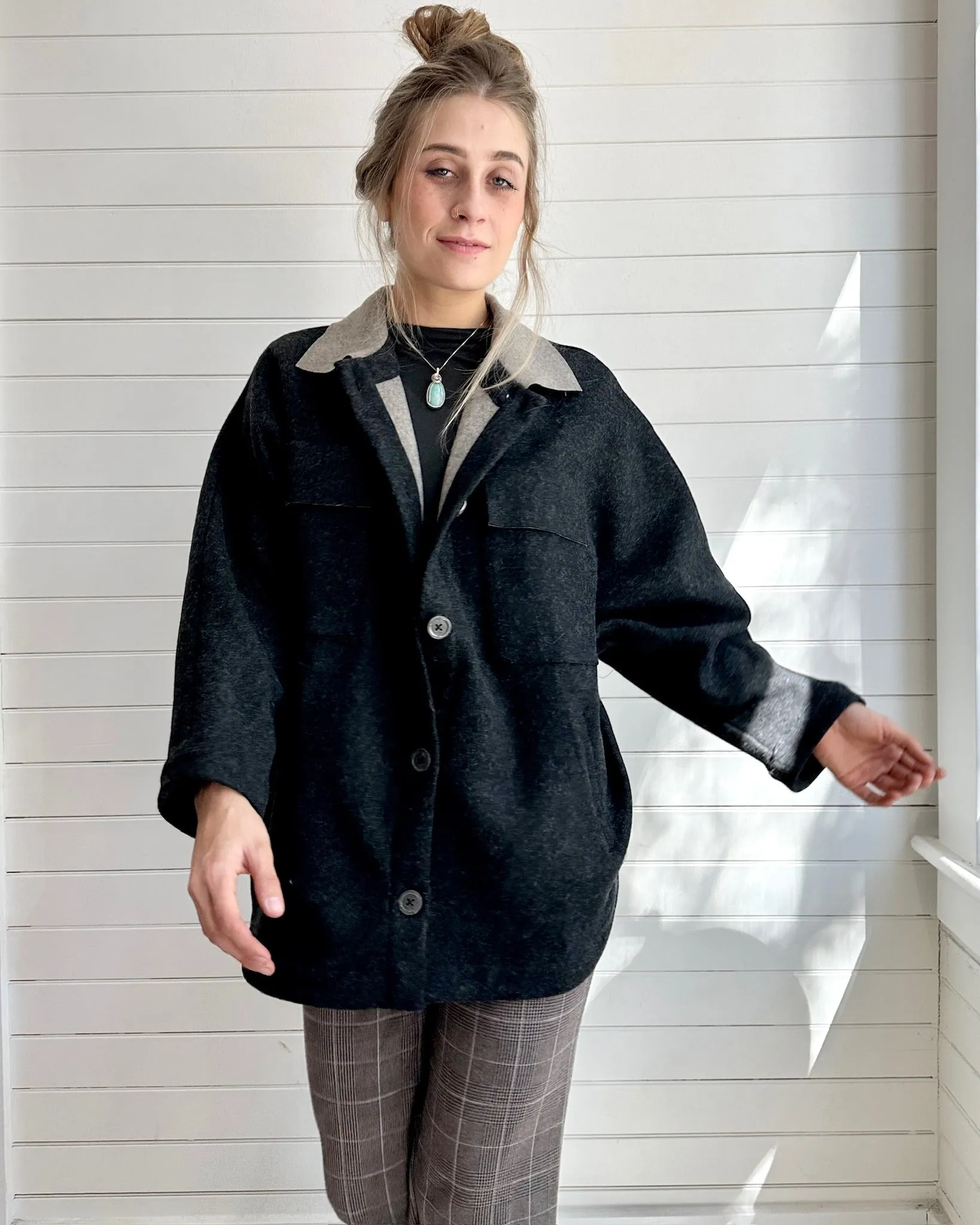 The Leslie Jacket- Charcoal