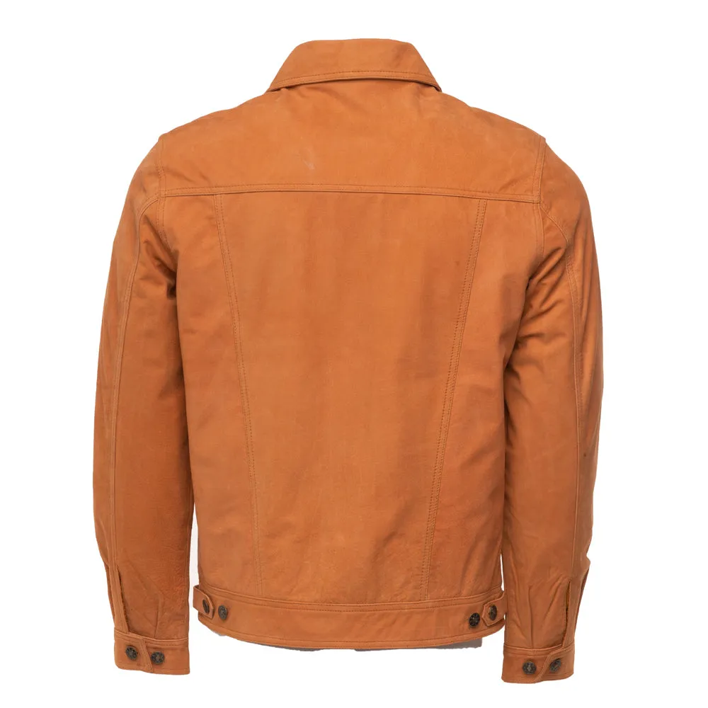 Trucker Shirt Tan Suede Leather jacket