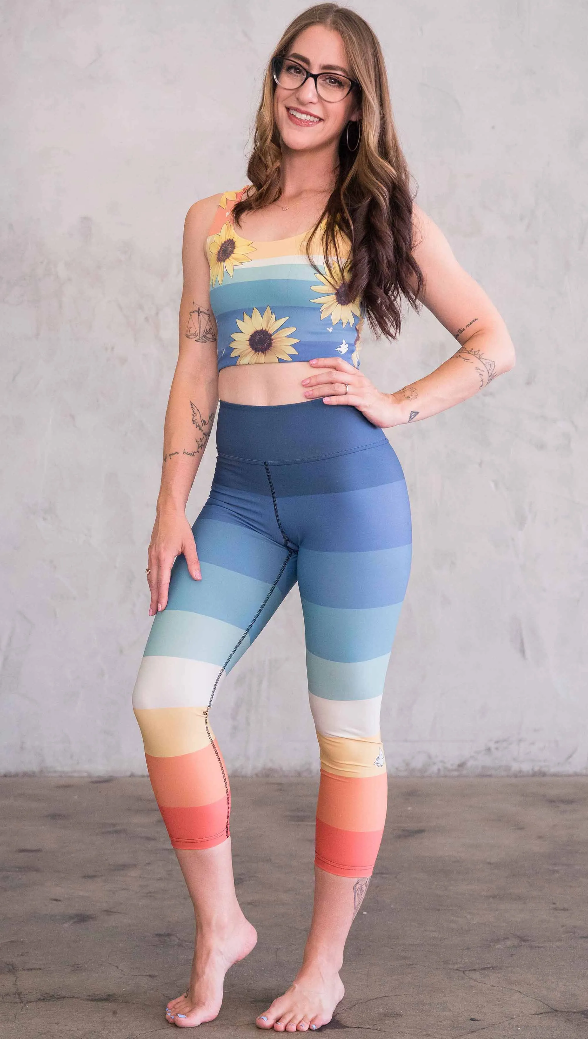 Vintage Rainbow - Triathlon Capri Leggings