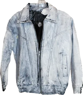 Wolfdelux White Painted Leather Jacket, Youth Large