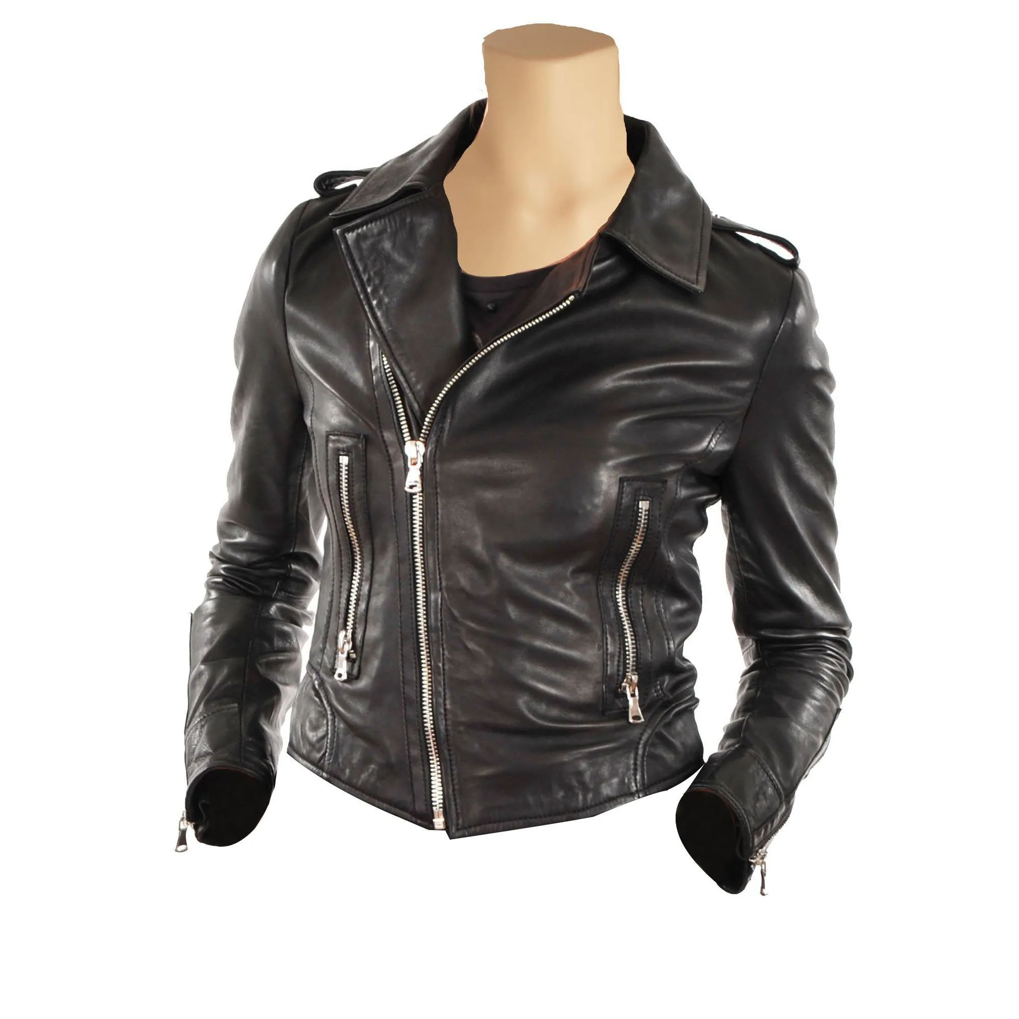 Women’s Double Breasted Leather Jacket