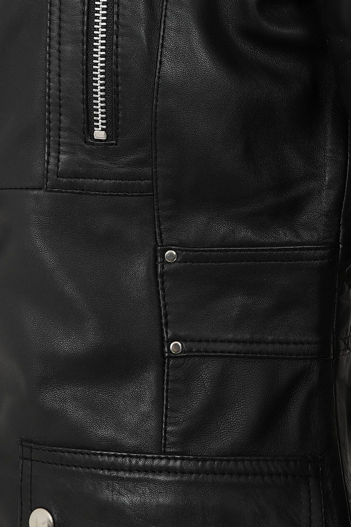 Women's Leather Jacket black - AMY