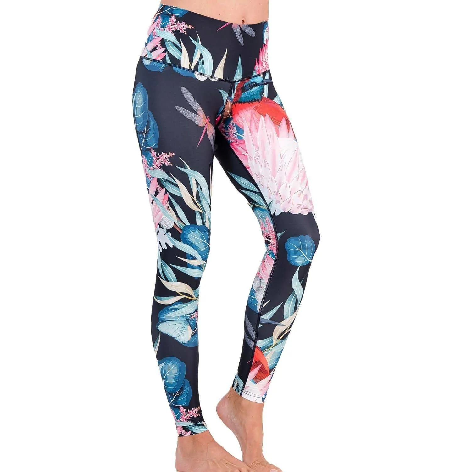 Women's leggings - Pretty in Pink Protea print leggings