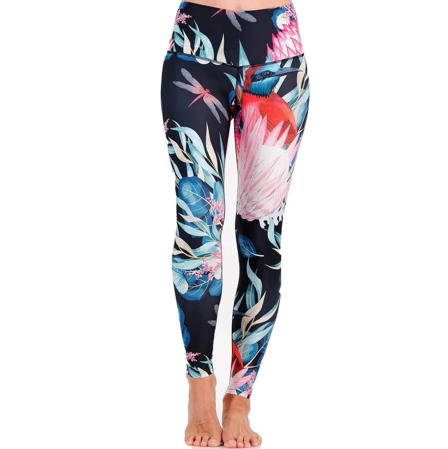 Women's leggings - Pretty in Pink Protea print leggings