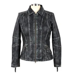 Womens Tulsa Stone Wash Leather Jacket