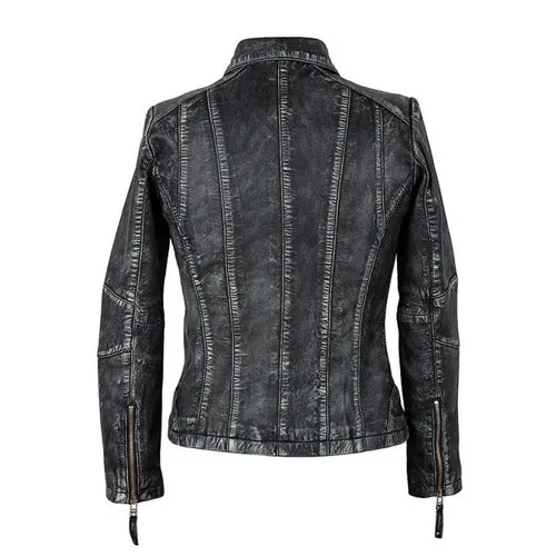 Womens Tulsa Stone Wash Leather Jacket