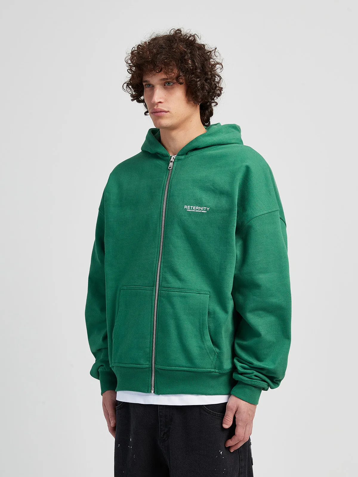 ZIP HOODIE CREATIVE DEPT - GREEN