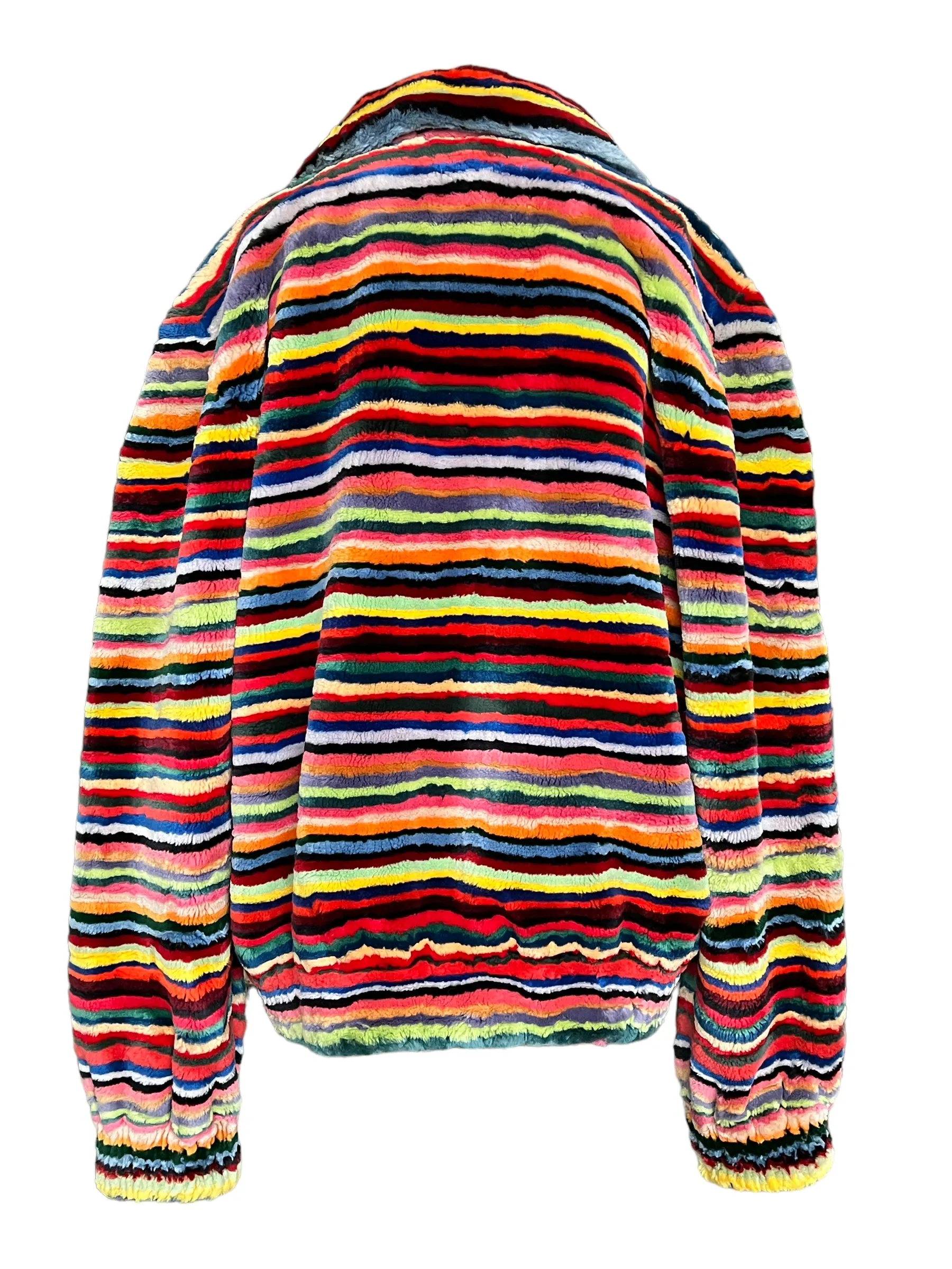 Zuki Size 40 Rainbow Stripe Sheared Beaver Jacket